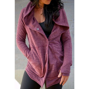 Lululemon Find Your Centre Hooded Wrap Jacket Heathered Marled Rust Berry Size 8